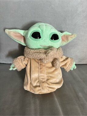 Mattel Green and Tan Grogu Plush with Sherpa Coat